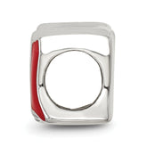 Sterling Silver 925 Mexico Flag Enameled Bead with Antiqued Finish